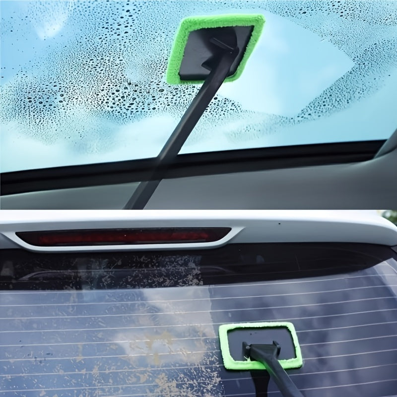 Windshield Cleaning Brush Kit | Long Handle Interior Car Glass Wiper, Plastic Material