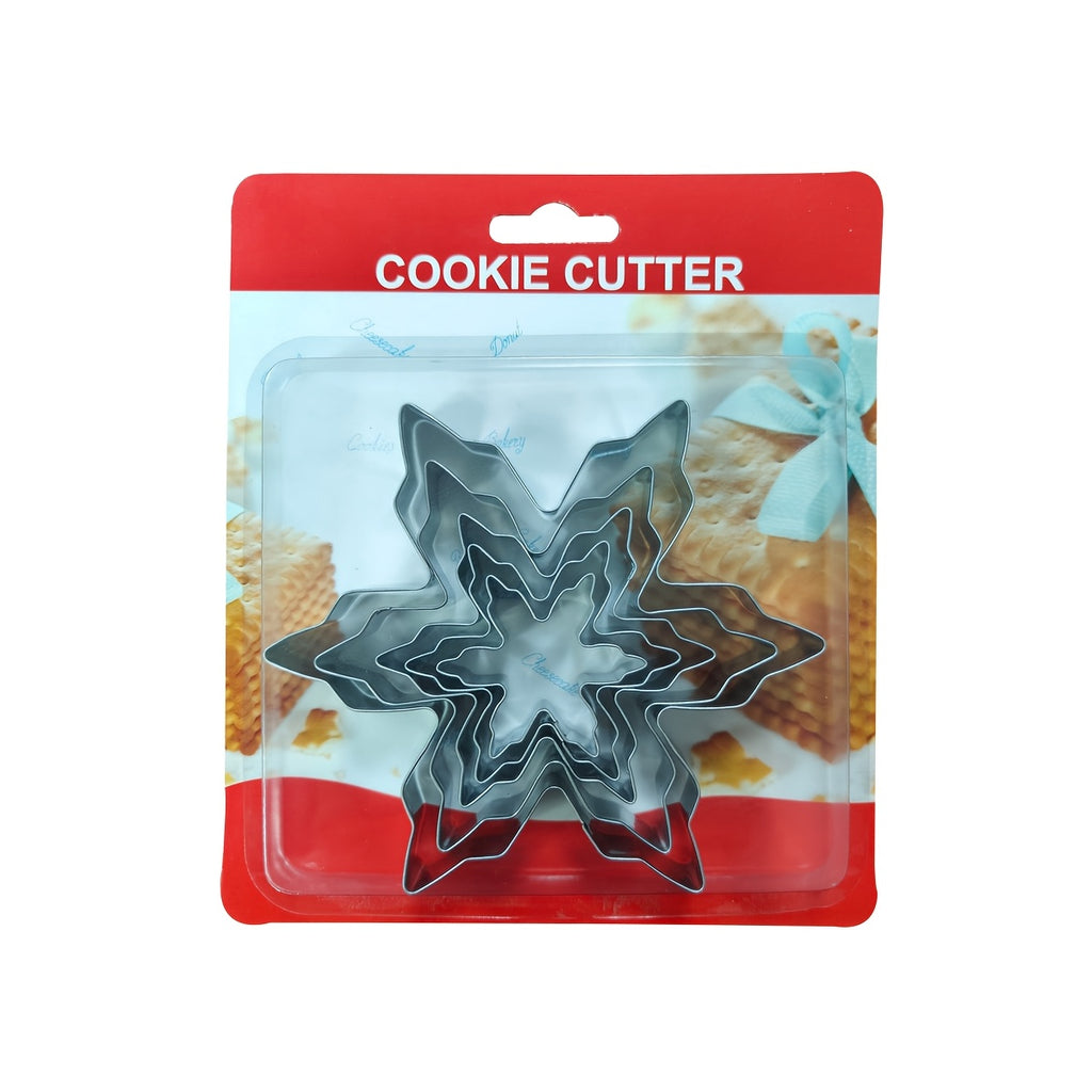 Stainless Steel Snowflake Cookie Molds - 5pcs DIY Baking Cake Ice Handmade Molds