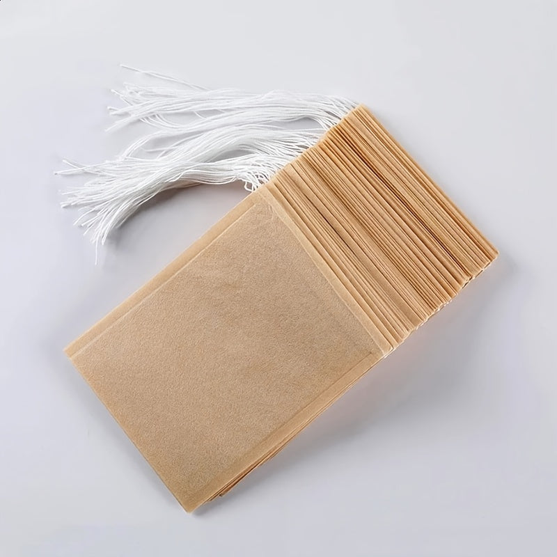 100pcs Disposable Natural Paper Filter Bags for Coffee, Tea, and Food - Safe and Convenient Brewing Solution