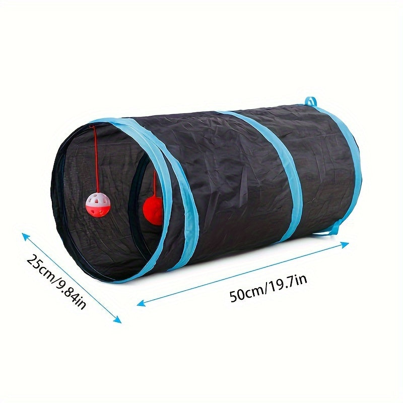 Cat Tunnel for Indoor Cats Large with Play Ball 2/3/4/5 Way Collapsible Interactive Peek Hole Pet Tube Toys for Puppy, Kitty, Kitten, Rabbit