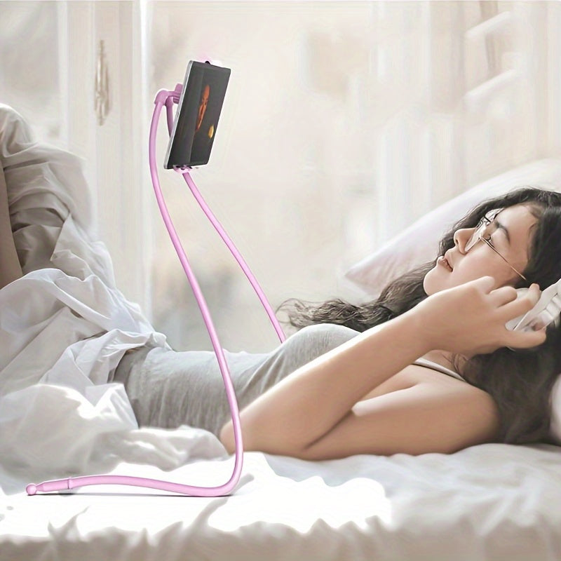 55cm Tall Adjustable Bendable Overhead Smartphone and Tablet Stand - Universal Lazy Holder with Sturdy TPU Frame for Bedside and Living Room - Water-Resistant, Convenient and Space-Saving Home and Office Essential