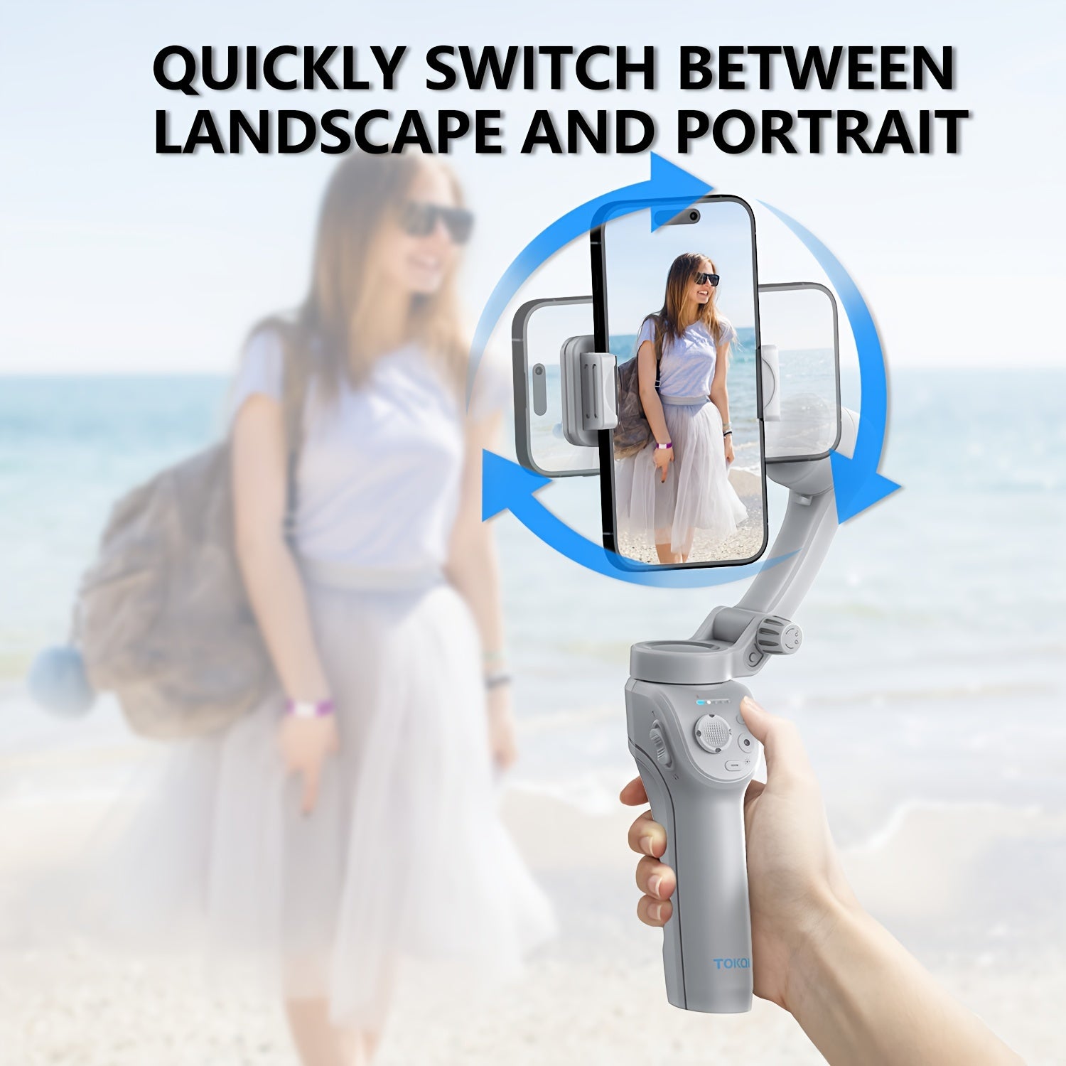 3-Axis Portable Smartphone Gimbal Stabilizer - Auto Tracking, Foldable, Rechargeable Lithium Battery, Wireless, USB Charging - Ideal for Video Recording, Vlogging, and Target Tracking