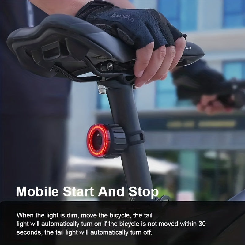 TWOOC Smart Bike Rear Light, Auto Start Stop Brake Sensing LED Charging Cycling Smart Bicycle Taillight