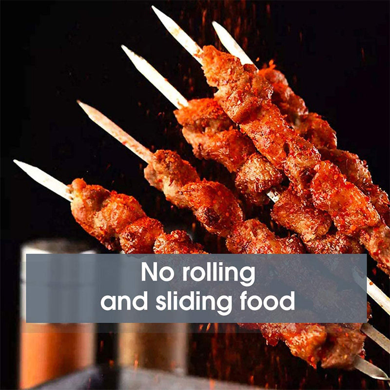 15pcs of Stainless Steel Skewers And 1 Storage Tube for Barbecuing; Reusable Grill Skewers for Shish Kebab And Camping Flat Forks Gadgets