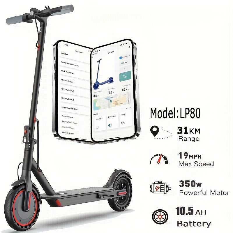 LADPED Folding Electric Scooter | 350W/500W Motor Optional, 36V-48V Battery, 8.5-14inches Anti-skid Solid Tires, Long Range, 15-20MPH Speed, Foldable Commuting E-Scooter for Adults, Surprise Birthday Gifts
