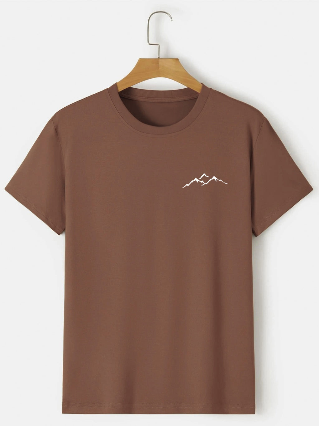 Plus Size Mountain Men's Casual Trendy Graphic Print Comfortable Crew Neck Short Sleeve T-shirts, Summer Oversized Loose Tees