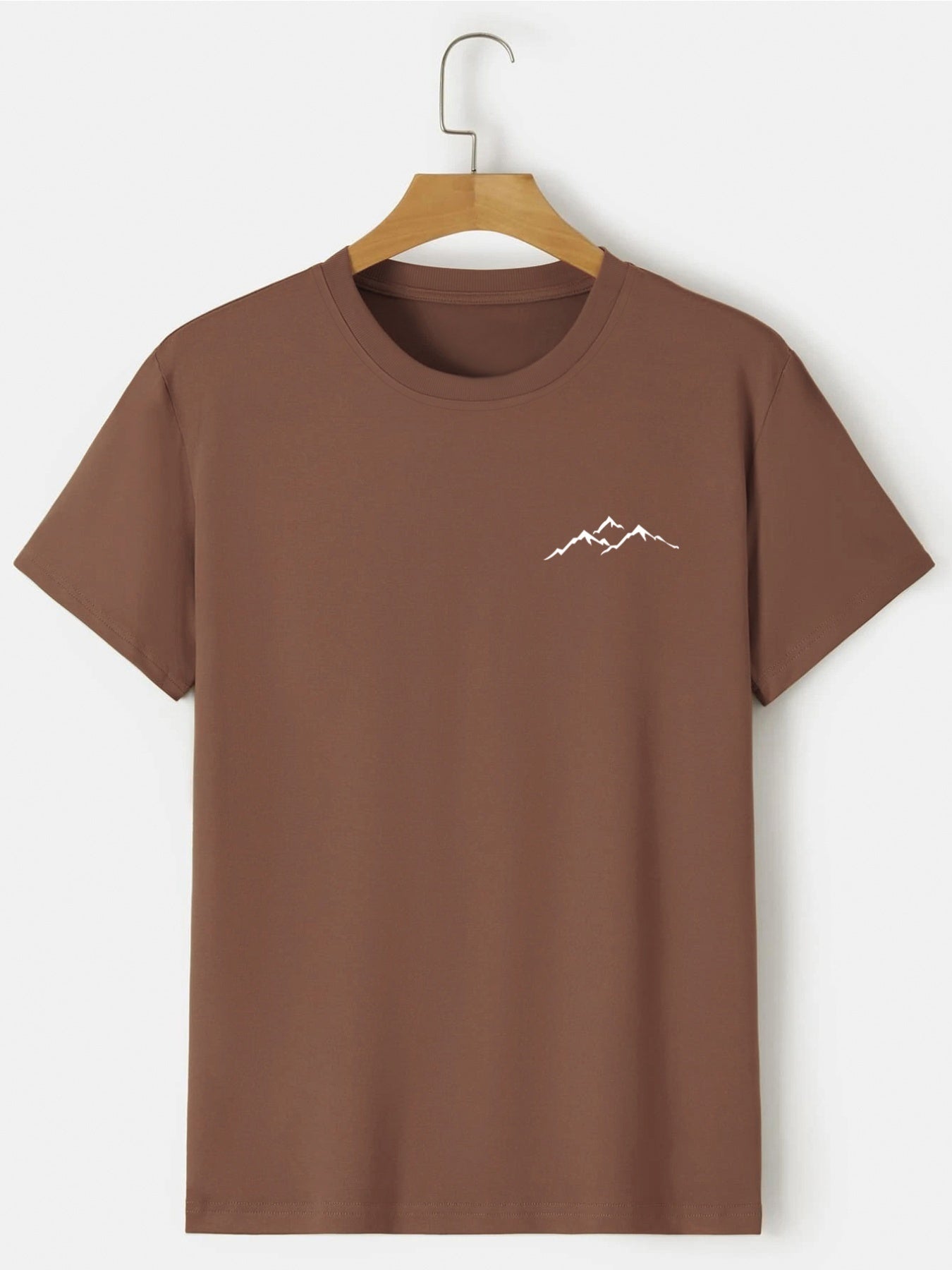 Plus Size Mountain Men's Casual Trendy Graphic Print Comfortable Crew Neck Short Sleeve T-shirts, Summer Oversized Loose Tees