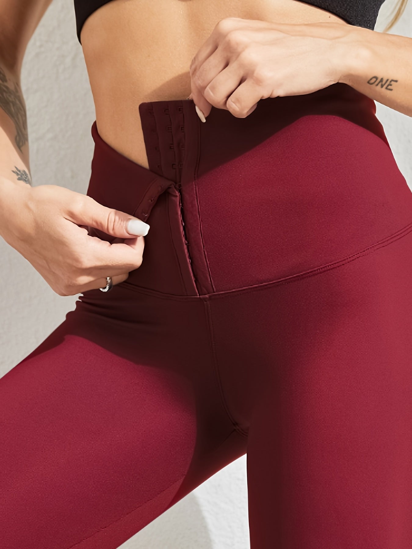 Women'S High-Waist Double-Breasted Tummy Control Leggings - Thickened, Stretchy, Button Closure, Olive Green, Long Length, All-Season Skinny Jeans for Butt Lifting & Belly Smoothing, High Waisted Leggings, Butt Lifting Appare