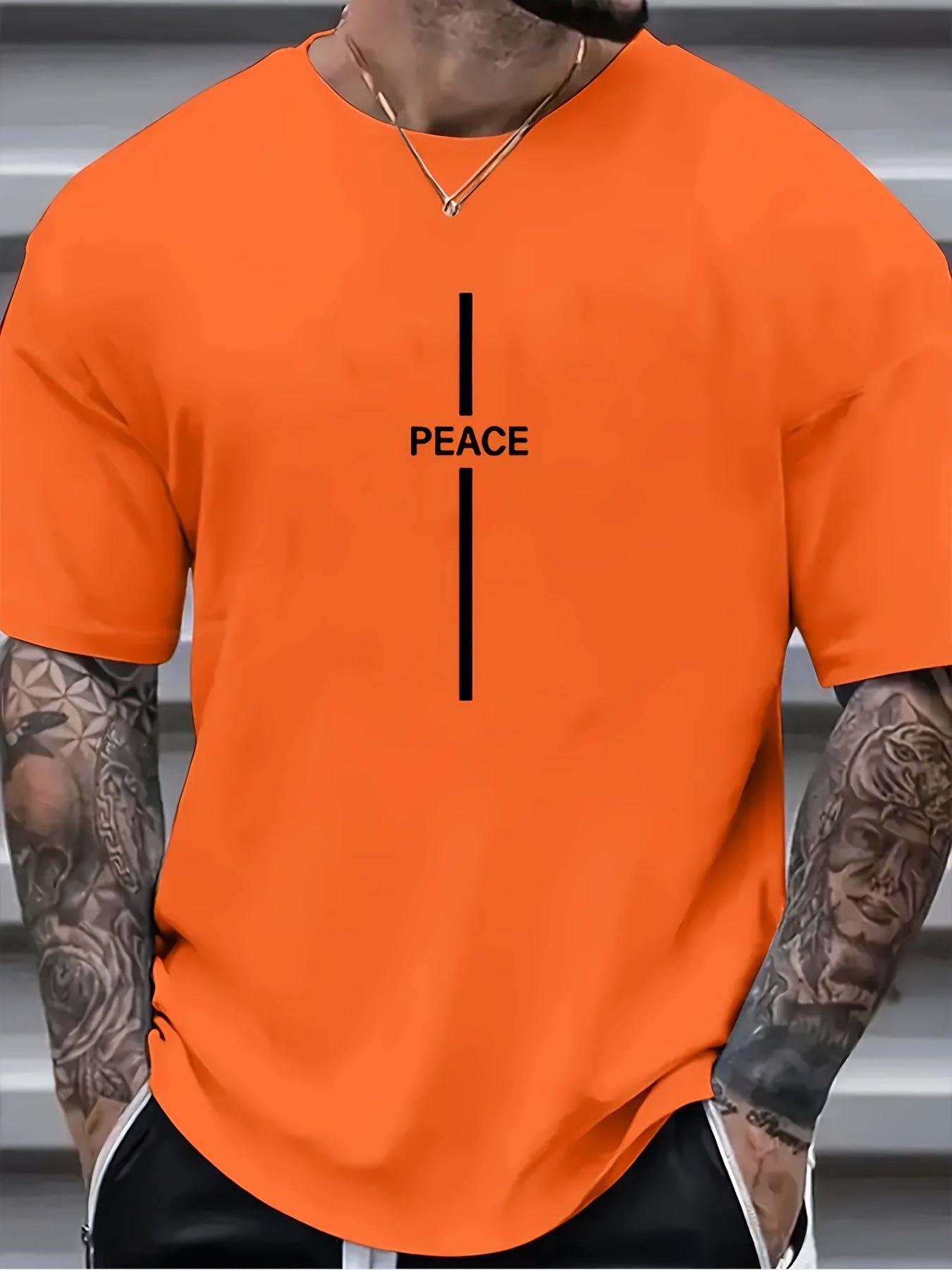 Plus Size Men's Trendy Cross Graphic Tees, Comfy Stretch Breathable T-shirts For Summer, Oversized Loose Men's Clothings