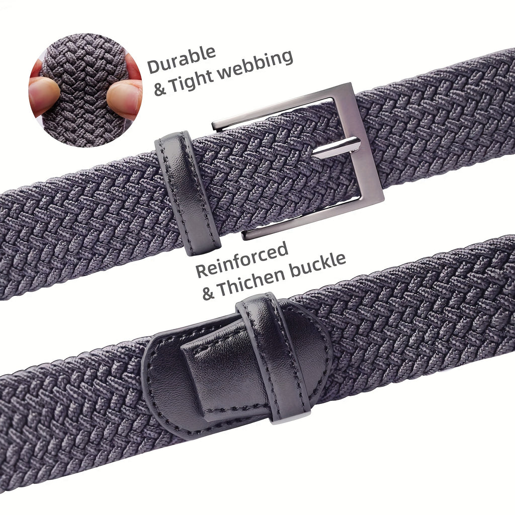 Woven Stretch Belts Made of Braided Elastic for Men And Women, Suitable for Casual Pants, Jeans, And Golf Shirts
