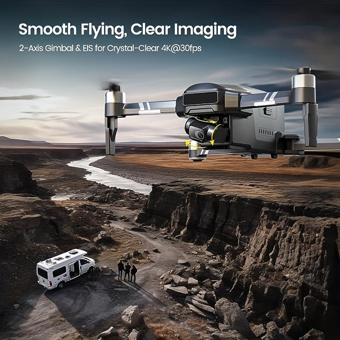 Holy Stone HS600 2-Axis Gimbal Drones with 4K EIS Camera for Adults, 2 Batteries 56-Min Flight Time, 10000 FT Range Transmission, GPS Drone with Brushless Motors, 4K/30FPS