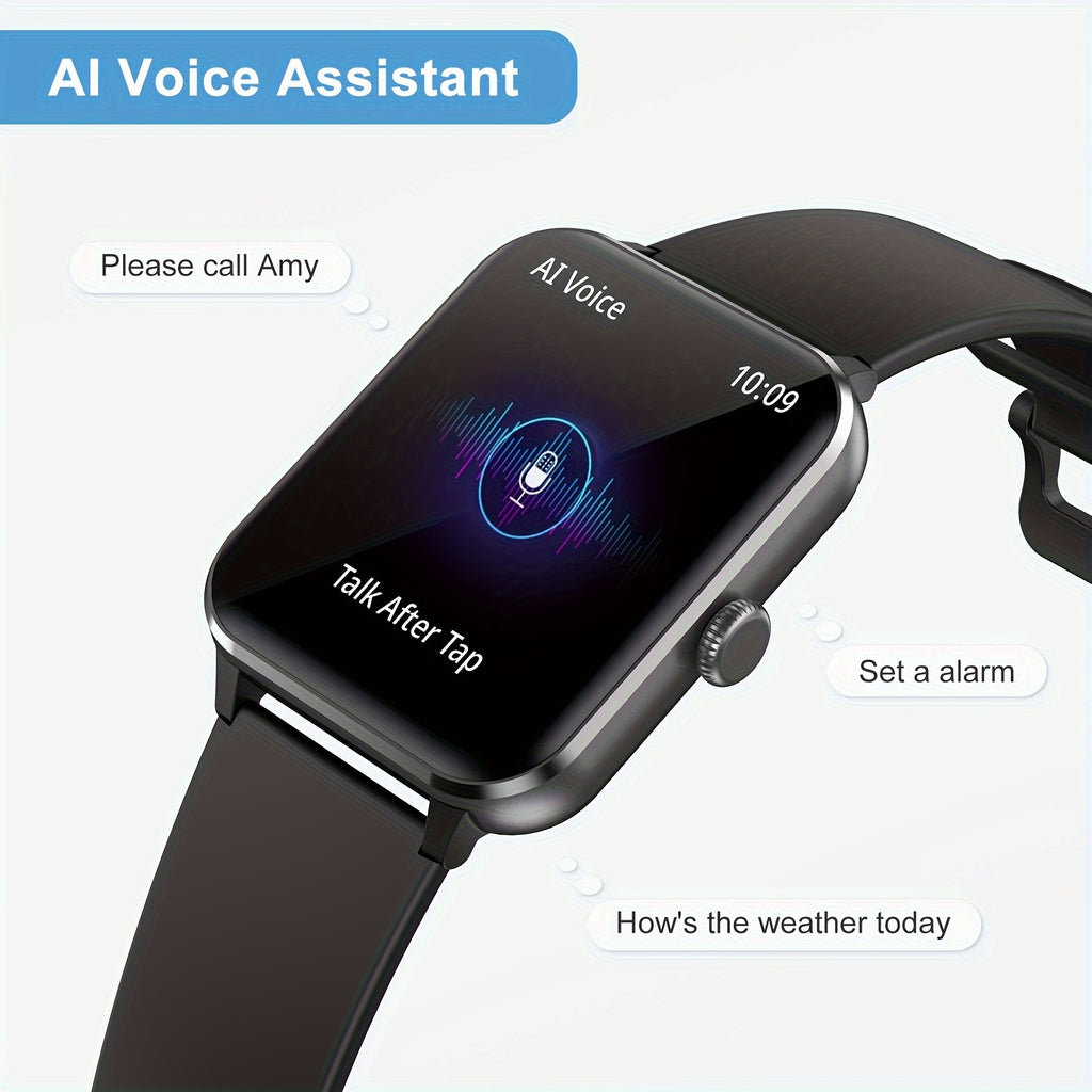 Smart Watch(Answer/Make Call), 1.85" Smart Watches for Men Women Voice Assistant, Push Message, 100+ Sport Modes, Fitness Activity Tracker, Weather, Stopwatch, Timer, Pedometer, Smartphone Watch, The Perfect Gift for Men And
