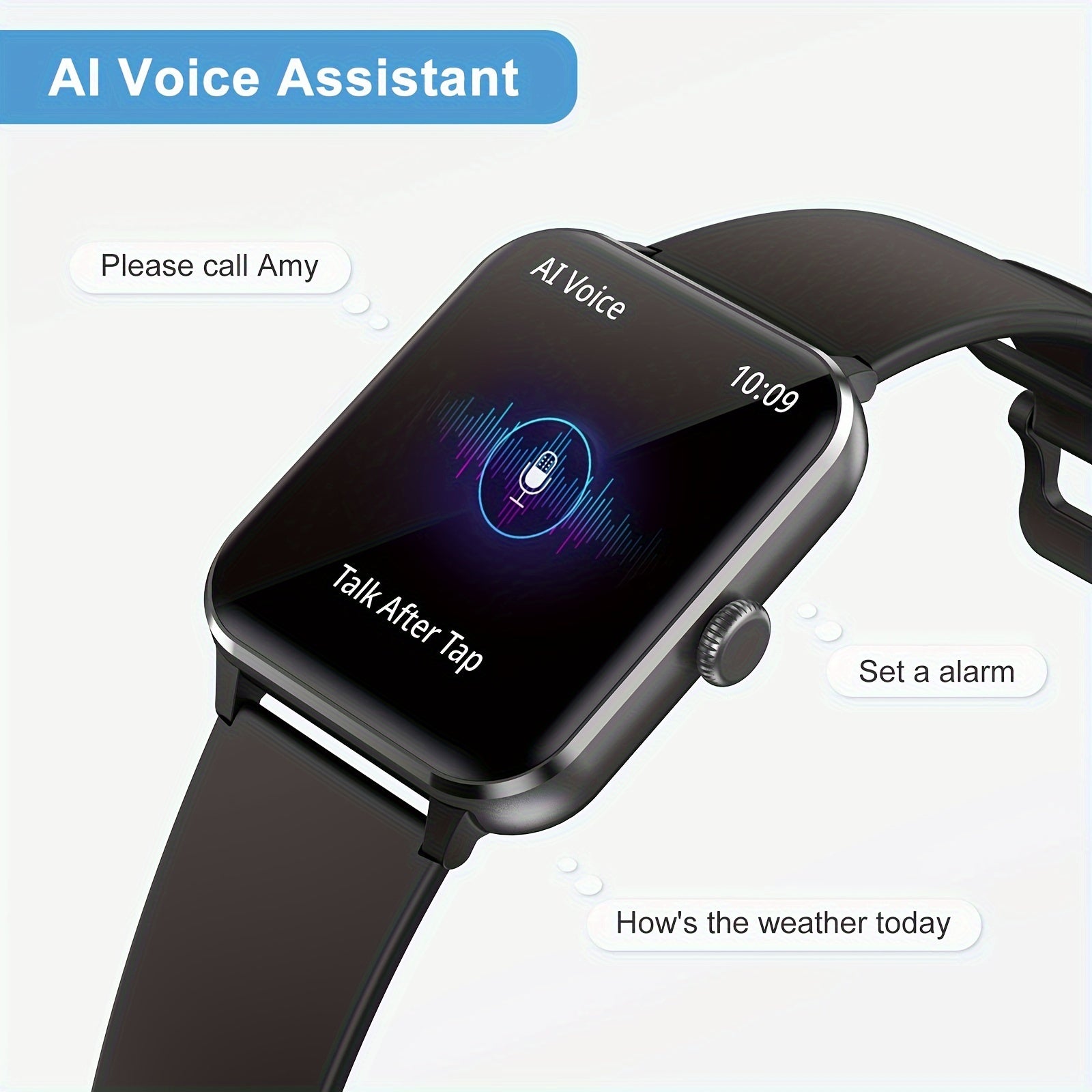 Smart Watch(Answer/Make Call), 1.85" Smart Watches for Men Women Voice Assistant, Push Message, 100+ Sport Modes, Fitness Activity Tracker, Weather, Stopwatch, Timer, Pedometer, Smartphone Watch, The Perfect Gift for Men And