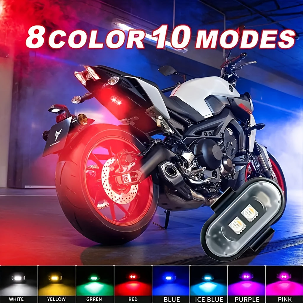 4/6pcs Wireless LED Strip Lights - 8-Color High-Brightness Anti-Collision Lighting with Remote Control, USB Charging, And Waterproof Design for Cars, Drones, Aircraft, Motorcycles, And Bikes