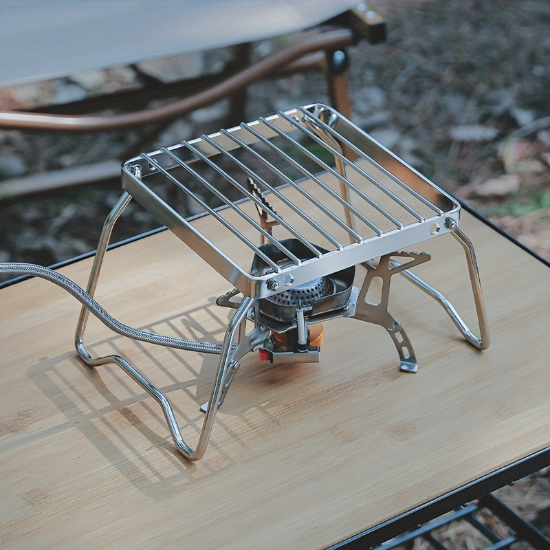 Portable & Lightweight Camping Grill: Adjustable Stainless Steel Grate, Foldable Design - Perfect for Hiking, Picnics, Fishing