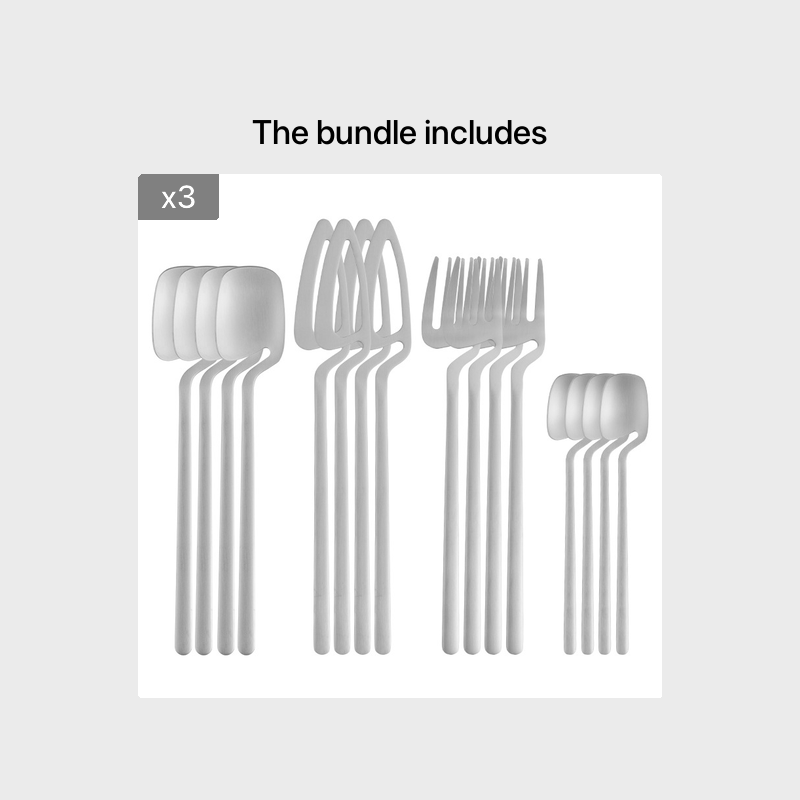 16pcs/24pcs Cutlery Set - Reusable Stainless Steel Dinnerware Set With Long Handle - Tableware Eating Utensils Set - Kitchen Supplies - For Family & Friends - Perfect for Everyday Use & Picnics
