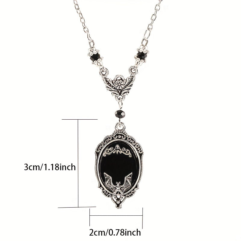 [Gothic Bat Pendant] Gothic Bat Pendant, Women Necklace | Vampire Bat, Witch, Moon Jewelry