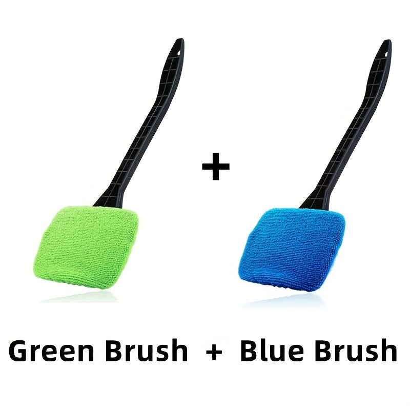 Windshield Cleaning Brush Kit | Long Handle Interior Car Glass Wiper, Plastic Material