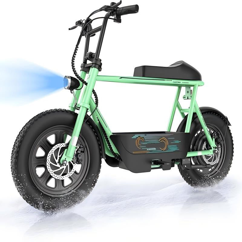 1pc Caroma 500W Electric Scooter for Adults with Seat & Basket, 16" Fat Tire, All-Terrain, 20MPH, 25Miles, 48V 7.8Ah Battery, Commuter & Off-Road E Scooter with LCD Display, Dual Disc Brake, 300lbs Max Load, Aluminum Wheels,