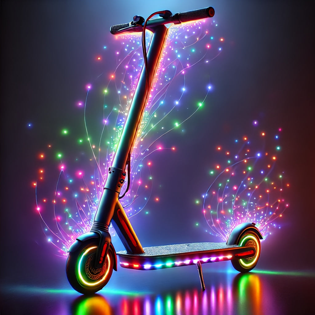 Electric Scooter Colorful LED Safety Light Strip - Enhancing Night Riding Safety with Outdoor Cycling Lighting Accessories RGBIC Multicolor Light Strip
