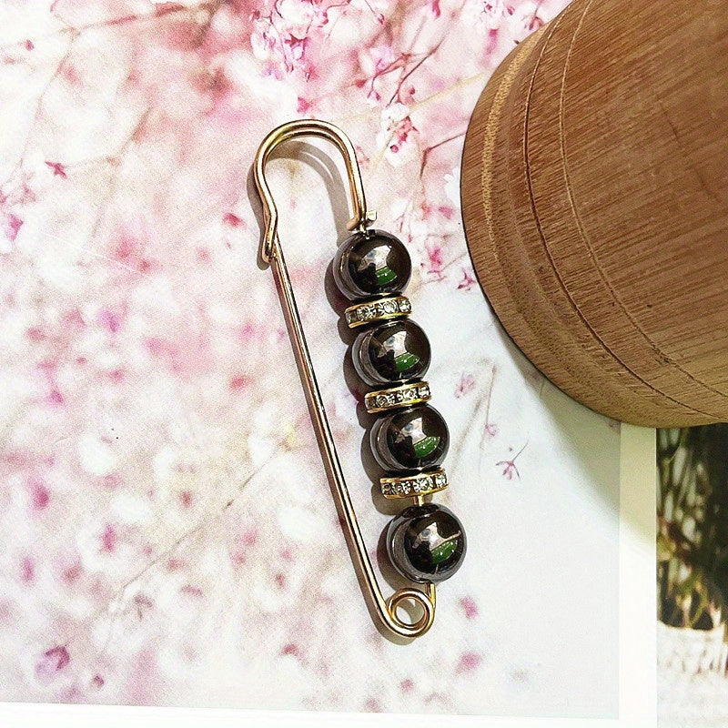 1 Exquisite and Elegant Beaded Waist-cinching Brooch Pin, Used for Reducing and Securing the Waistband of Jeans, Fixing Clothes, Pants, Skirts, and Cinching the Waist. A Handmade Jewelry Gift for Friends