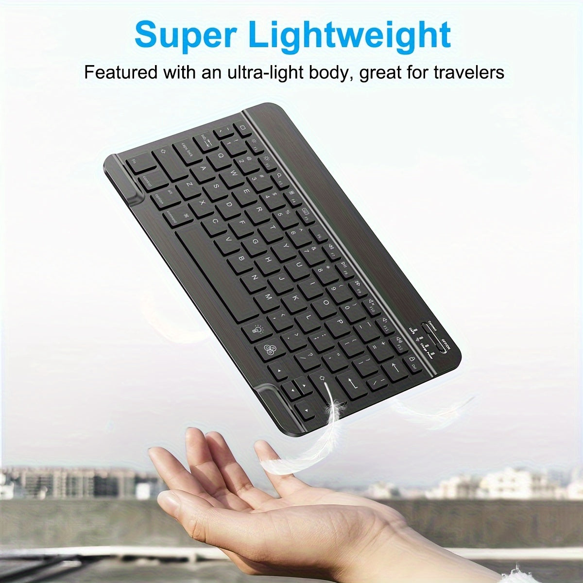 Geskik Vir Ipad, Ipad Pro, Ipad Mini, Ipad Air, Herlaaibare Ultradun Koordlose Sleutelbord Vir Apple, Iphone, Samsung Tablet Slimfoon IOS Android Windows, Draagbare Mini Koordlose 10 Duim Sleutelbord