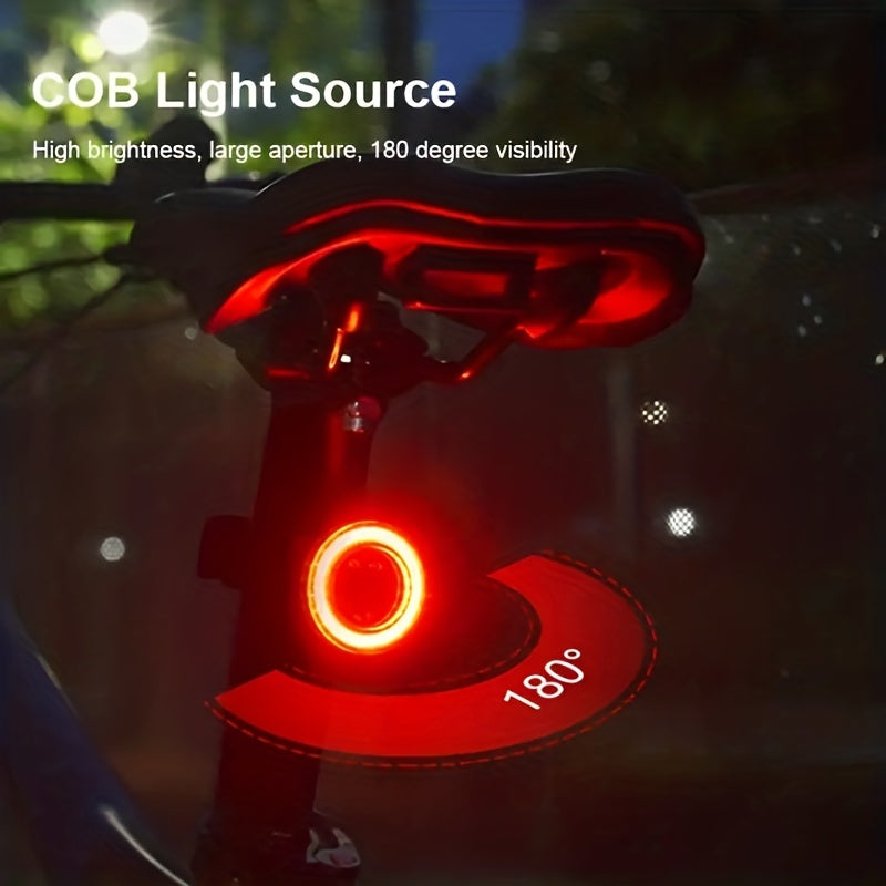 TWOOC Smart Bike Rear Light, Auto Start Stop Brake Sensing LED Charging Cycling Smart Bicycle Taillight